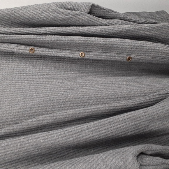 Amazon Waffle Thermal Knit Front Knot Sweater Button Down Top - Picture 4 of 8